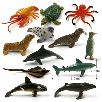 12Pcs Insect Spider Butterfly Fish Dinosaur Dog Cat Horse Figurine Farm Animal Model Action Figure Hot Toy Set For Children Gift - petguardiansupplies