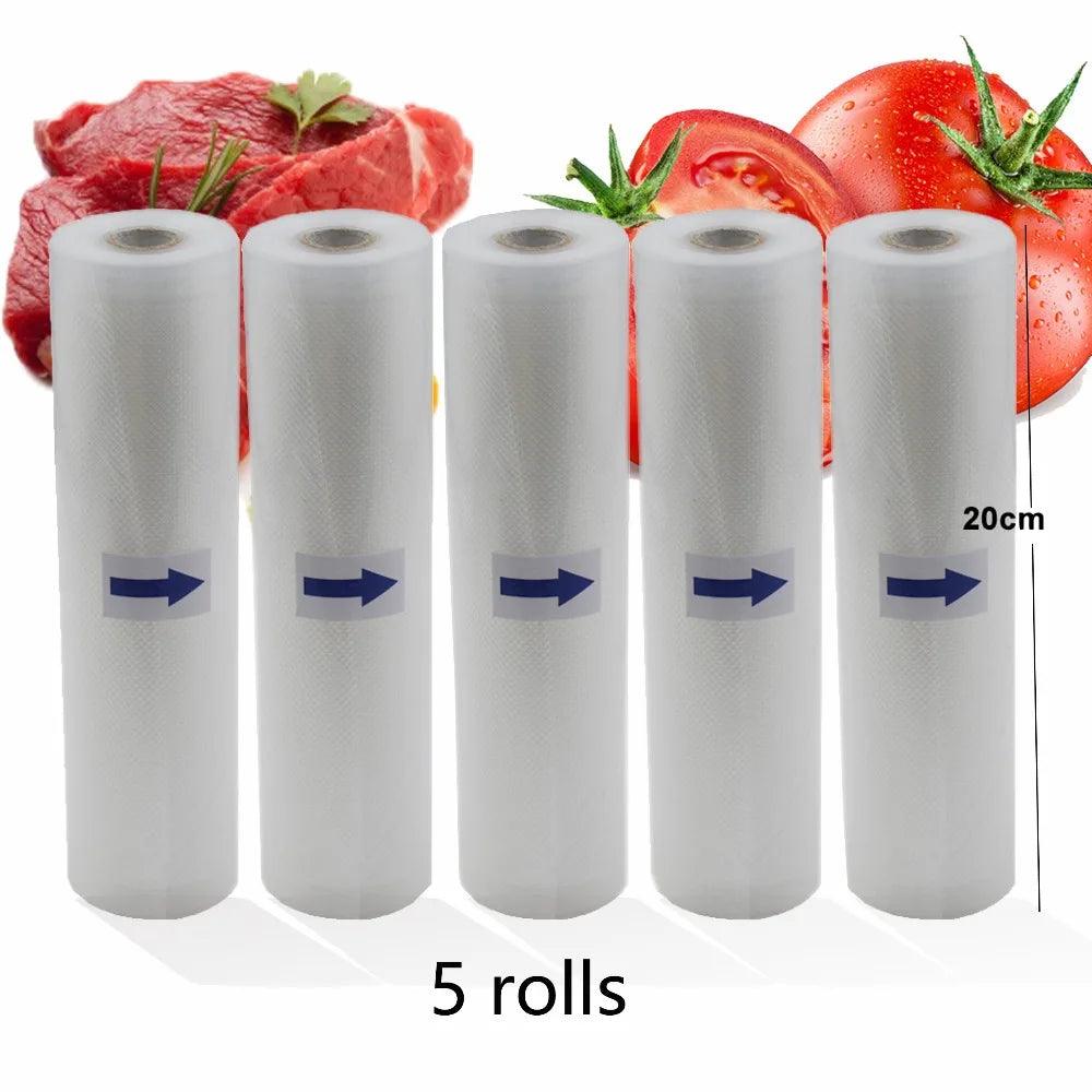 Food Vacuum Sealer Rolls Vacuum Bags packing BPA FREE Household Kitchen Food Vacuum Bags Sealer Storage Bags 5Rolls/Lot - petguardiansupplies