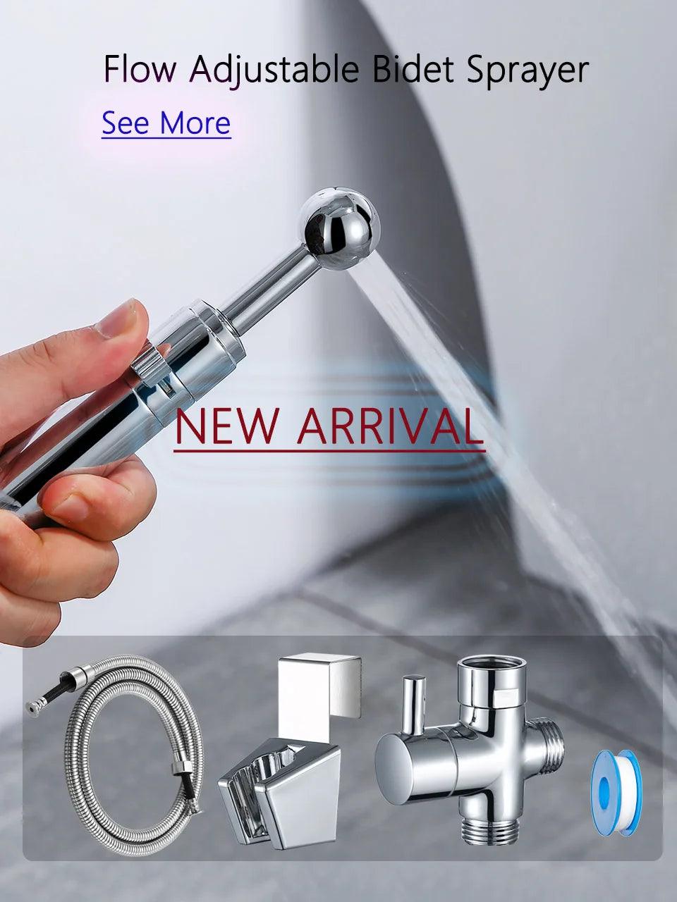 Handheld bidet sprayer set for toilet Stainless Steel Hand Bidet faucet for Bathroom hand sprayer shower head self cleaning - petguardiansupplies