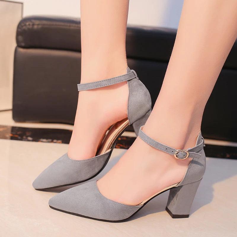 2020 Sandalias femeninas high heels Autumn Flock pointed sandals sexy high heels female summer shoes Female sandals mujer s040 - petguardiansupplies