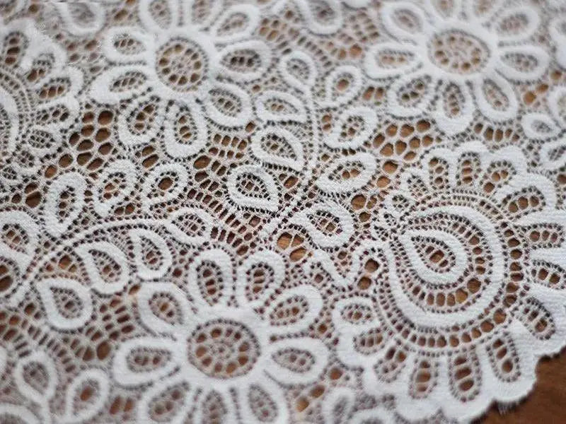 New Arrival 3Yards 22cm Black White Lace Fabric DIY Crafts Sewing Suppies Decoration Accessories For Garments Elastic Lace Trim - petguardiansupplies