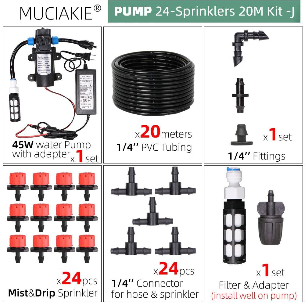 MUCIAKIE 50M-5M DIY Drip Irrigation System Automatic Watering Garden Hose Micro Drip Watering Kits with Adjustable Drippers - petguardiansupplies