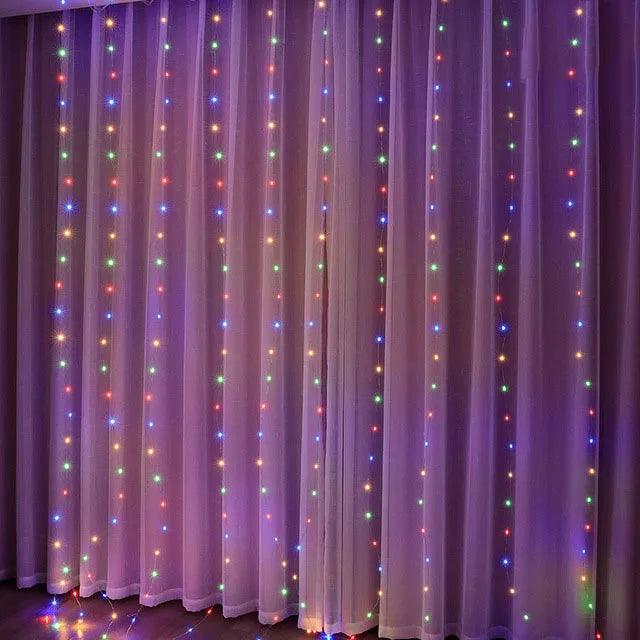 Christmas Lights Curtain Garland Merry Christmas Decorations For Home Christmas Ornaments Xmas Gifts Navidad 2024 New Year Decor - petguardiansupplies