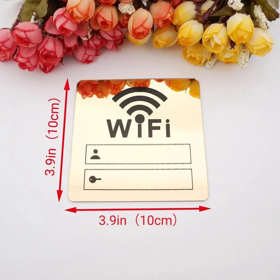 WIFI Sign 3D Acrylic Mirror Wall Stickers Rewritable Handwriting Account and Password For Public Shope Signage - petguardiansupplies