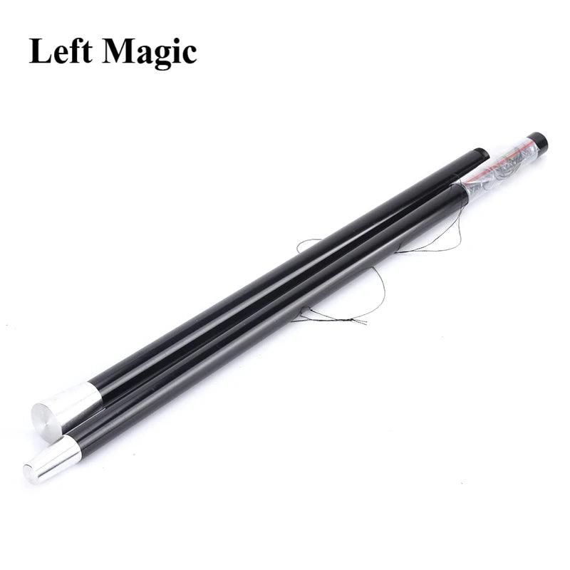 Aluminum Dancing Cane Stick (Silver/Black) Magic Trick Floating Magic Wand Close Up Street Stage Magic Props Accessories - petguardiansupplies