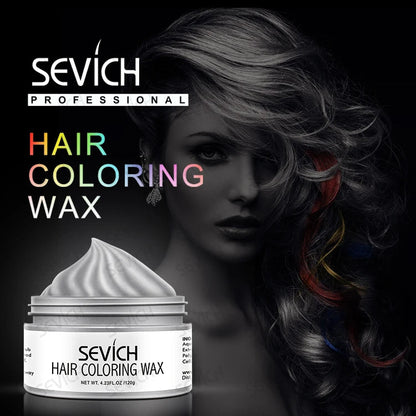 Sevich Temporary Hair Color Wax Men Diy Mud One-time Molding Paste Dye Cream Hair Gel for Hair Coloring Styling Silver Grey 120g - petguardiansupplies