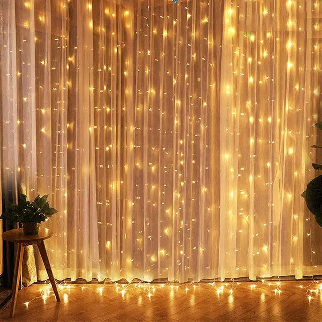 Christmas Lights Curtain Garland Merry Christmas Decorations For Home Christmas Ornaments Xmas Gifts Navidad 2024 New Year Decor - petguardiansupplies