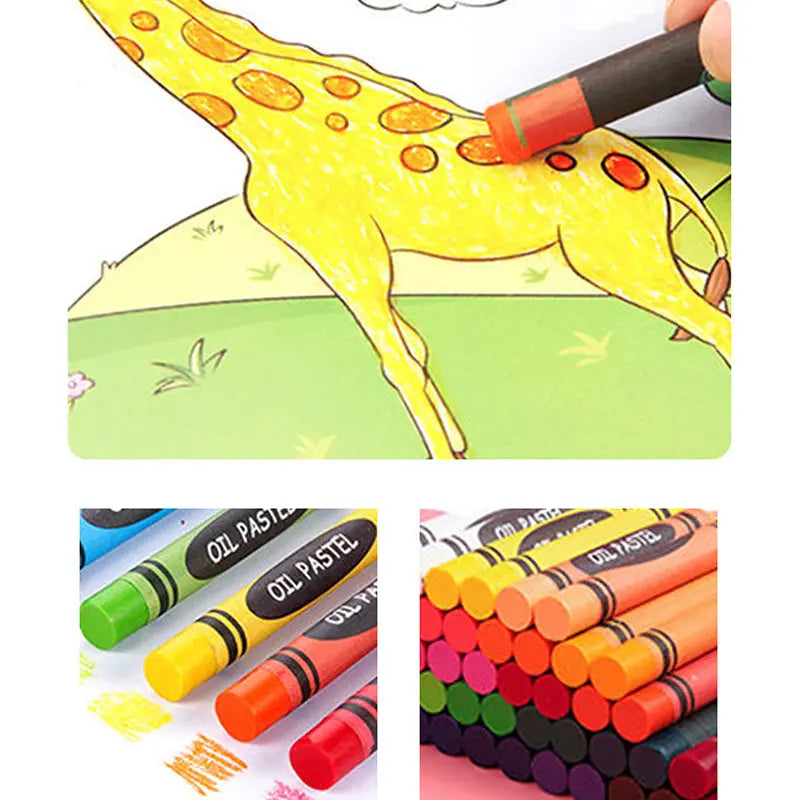 42/86pcs Drawing Set Non Toxics Crayon Arte Easy Hold Color Pen Safe for Children Kids Painting Tools Drawing Kit Stationery - petguardiansupplies