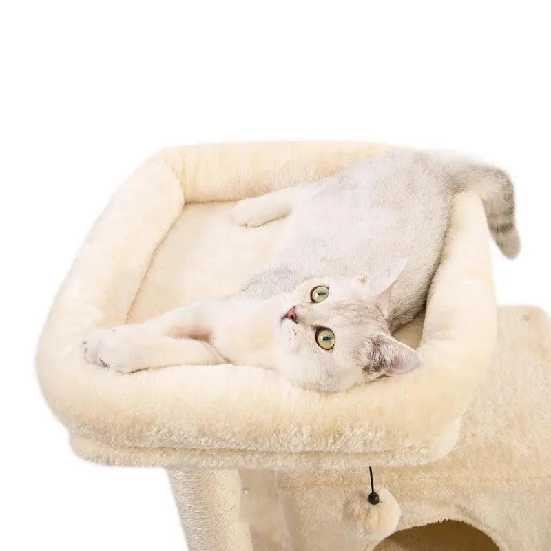 Domestic Delivery Multi-Level Cat Tree Tower Climb Furniture Scratching Post for Indoor House Pet Supplies Kitten Toy Cozy Condo - petguardiansupplies