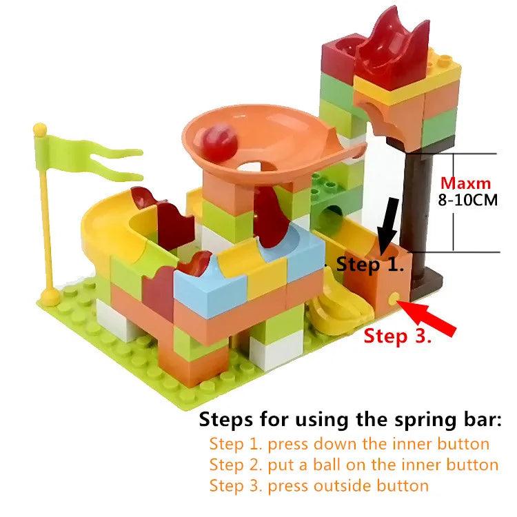 Marble Race Run Big Building Blocks Crazy Rolling Ball Compatible Slide Dinosaur Tunnel Animal Bricks Parts Accessory Kids Toys - petguardiansupplies