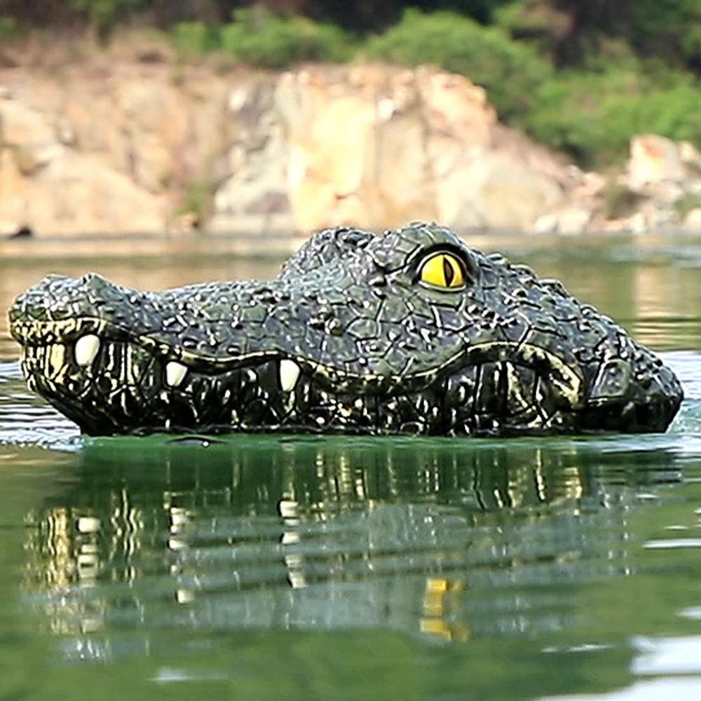 RC Crocodile Head Boat Ship Toy Simulation 2.4G Remote Control Joke Alligator Decoy Electric Toys Summer Water Spoof Toys gift - petguardiansupplies