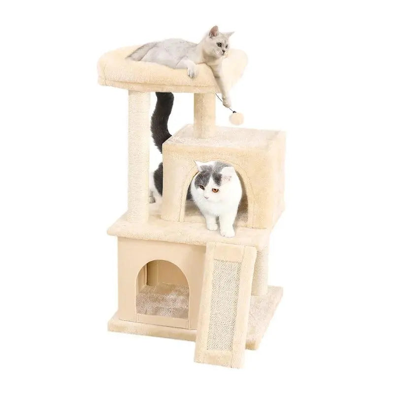 Domestic Delivery Multi-Level Cat Tree Tower Climb Furniture Scratching Post for Indoor House Pet Supplies Kitten Toy Cozy Condo - petguardiansupplies