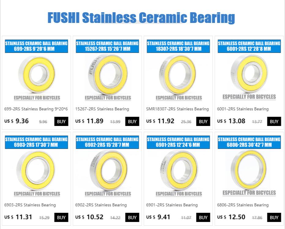 6802-2RS Stainless Bearing 15*24*5 mm ( 1 PC ) ABEC-3 6802 RS Bicycle Hub Front Rear Hubs Wheel 15 24 5 Ceramic Balls Bearings - petguardiansupplies