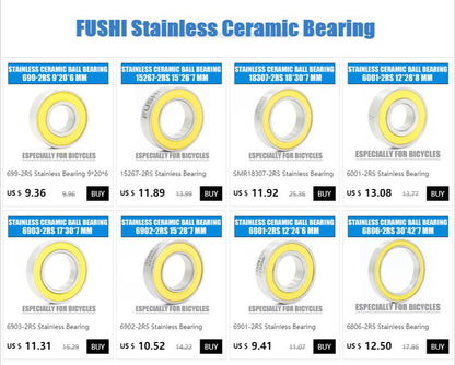 6802-2RS Stainless Bearing 15*24*5 mm ( 1 PC ) ABEC-3 6802 RS Bicycle Hub Front Rear Hubs Wheel 15 24 5 Ceramic Balls Bearings - petguardiansupplies