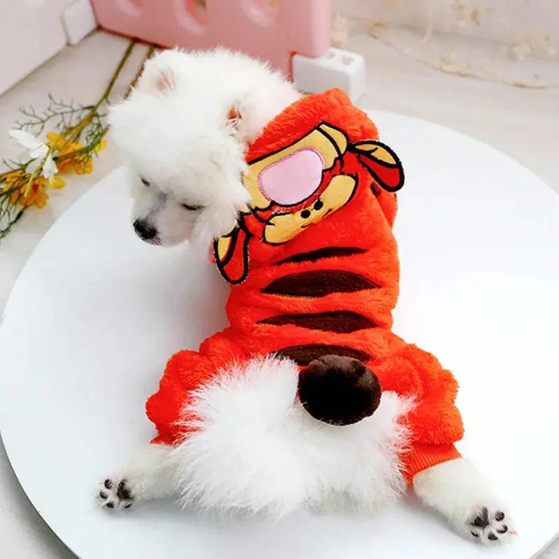 Petcircle New Hot Sale Pet Dog Clothes Tiger Dog Winter Coats Warm Dog Hoodies For Chihuahua Small And Large Dog Costumes - petguardiansupplies