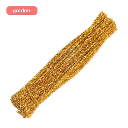 30/50/100pcs Glitter Chenille Stems Pipe Cleaners Plush Tinsel Stems Wired Sticks Kids Educational DIY Craft Supplies Toys Craft - petguardiansupplies