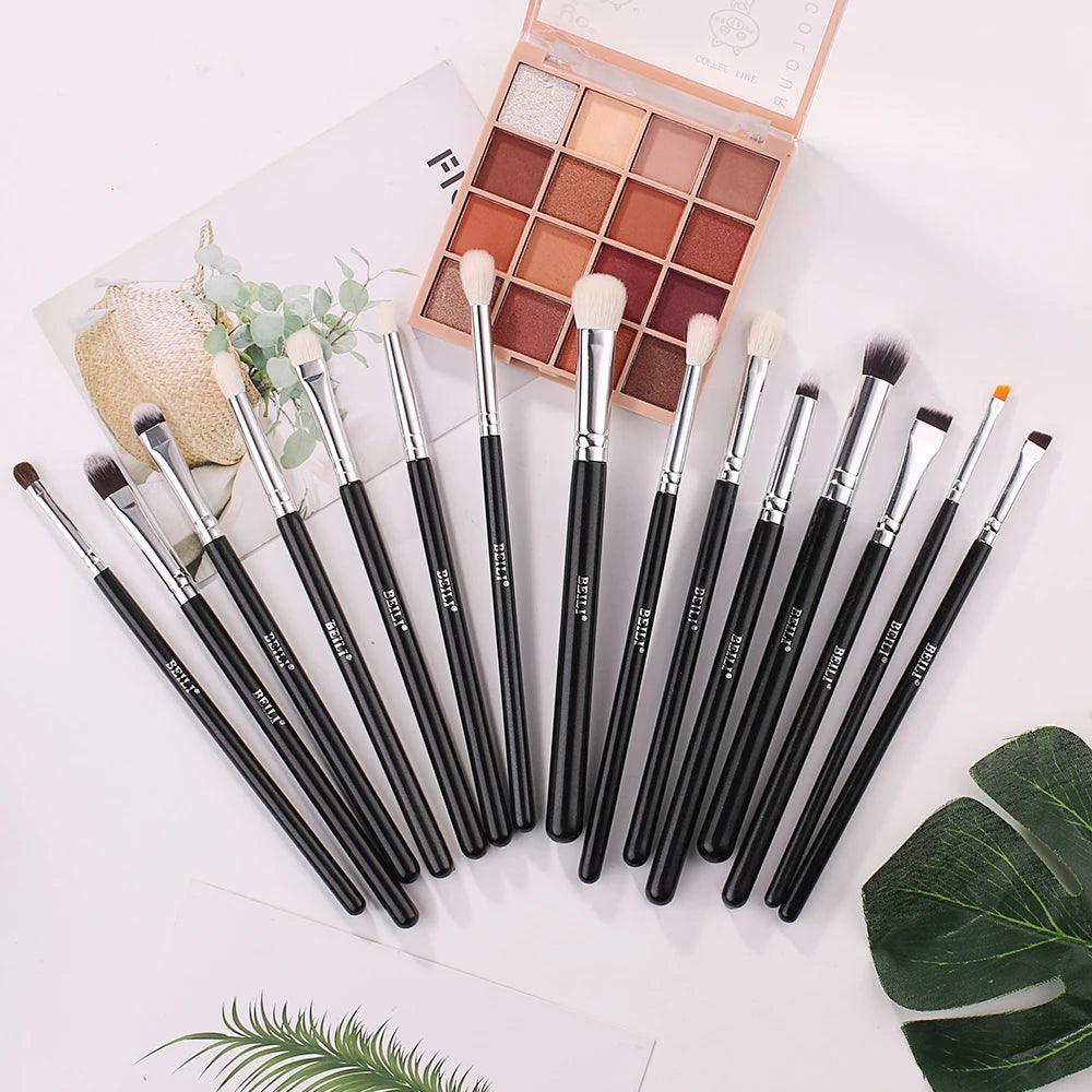 BEILI Black 10-19Pcs Makeup Brushes Natural Synthetic Hair Eyeshadow Blending Eyeliner Makeup Brush Set косметика - petguardiansupplies