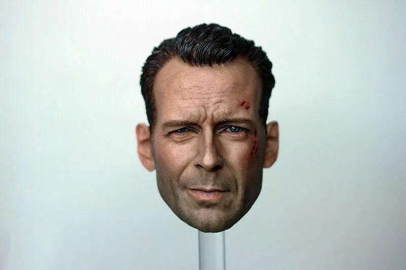 1/6 Bruce Willis Carving Wounded Ver. Male Head Sculpt For 12'' Man Action Figure Body - petguardiansupplies