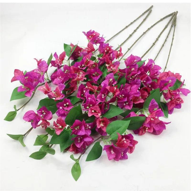 10pcs Silk Bougainvillea Glabra Artificial Climbing bougainvillea spectabilis 30.71" six colors for Wedding Centerpieces - petguardiansupplies