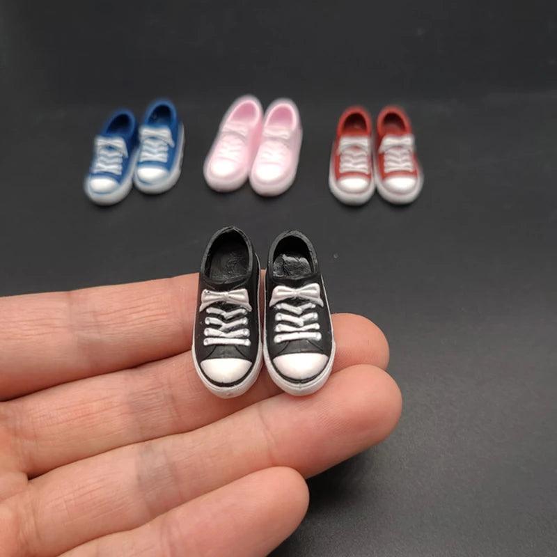 3.1 CM 1/12 Scale Male Female Shoes Low-cut Canvas Model For 6 Inches Figma SHF BJD Dam TBLeague Action Figures - petguardiansupplies