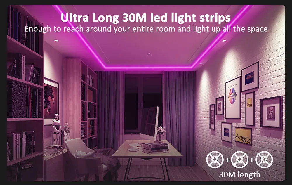 LED Strip Lights - Colour Changing Home LED lighting with Music Sync - petguardiansupplies