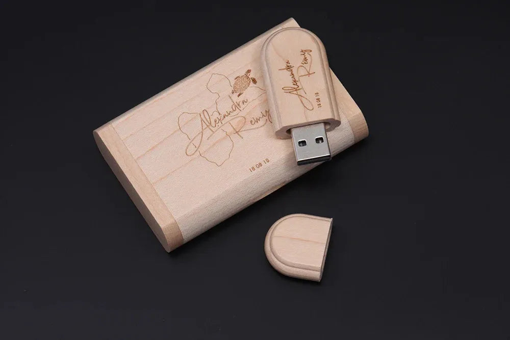 JASTER 1PCS free custom logo laser engraving wooden+Box pendrive 4GB 8GB 16GB 32GB 64GB USB Flash Drive photography gift - petguardiansupplies