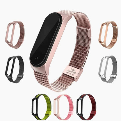 Metal Strap bracelet for Xiaomi mi band 7 6 5 3 4 strap Stainless Steel MiBand 4 Smart Wrist Strap for xiao mi miband 4 3 straps - petguardiansupplies