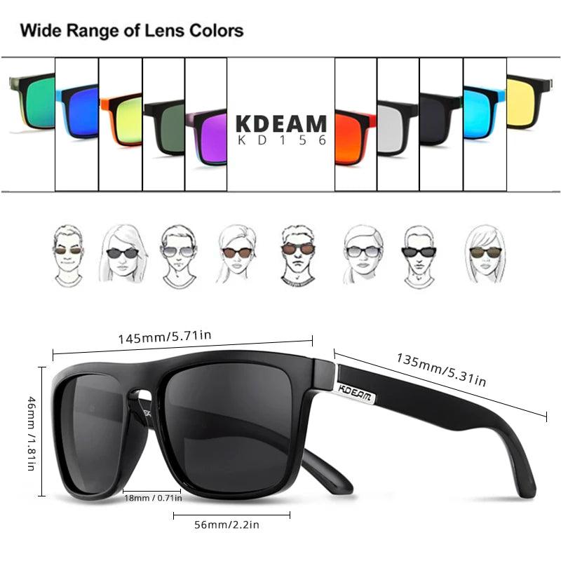 Fashion Guy's Sun Glasses From KDEAM Polarized Sunglasses Men Classic Design All-Fit Mirror Sunglass With Brand Box CE - petguardiansupplies