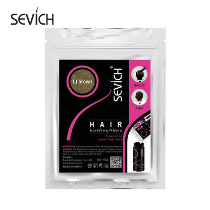 Sevich Beauty Salon Instant Thickening Hair Fiber Powder 100g Thickening Hair Building Fibers Wig Extensions Refill Black Colors - petguardiansupplies