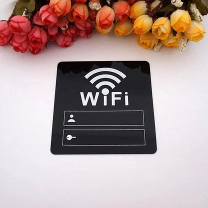 WIFI Sign 3D Acrylic Mirror Wall Stickers Rewritable Handwriting Account and Password For Public Shope Signage - petguardiansupplies