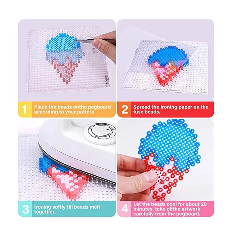 8 Piece/Lot 5mm Hama Beads template Plastic Stencil Jigsaw PUPUKOU Beads Diy Transparent Shape Puzzle Template PUPUKOU - petguardiansupplies