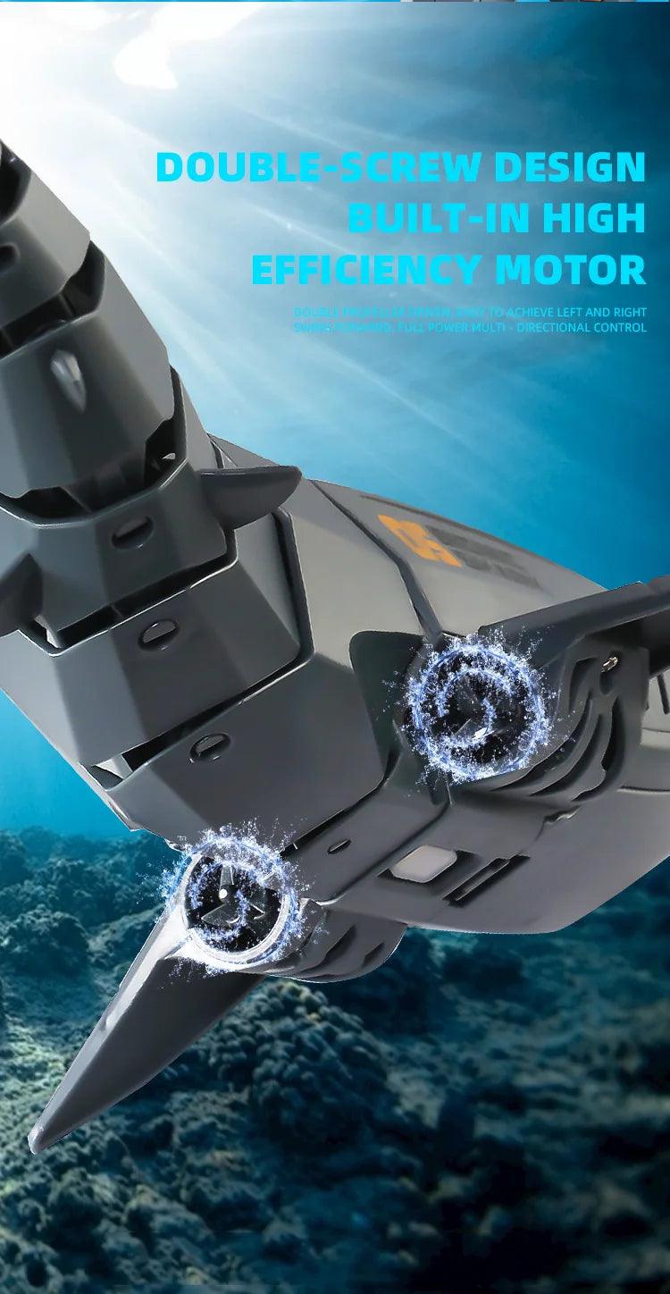 Smart Rc Shark whale Spray Water Toy Remote Controlled Boat ship Submarine Robots Fish Electric Toys for Kids Boys baby Children - petguardiansupplies