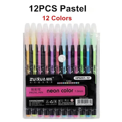 12Pcs/Set Gel Pen Set Glitter Gel Pens For School Office Adult Coloring Book Journals Drawing Doodling Art Markers Promotion Pen - petguardiansupplies