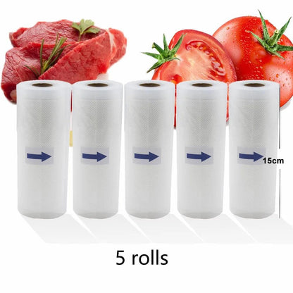 Food Vacuum Sealer Rolls Vacuum Bags packing BPA FREE Household Kitchen Food Vacuum Bags Sealer Storage Bags 5Rolls/Lot - petguardiansupplies