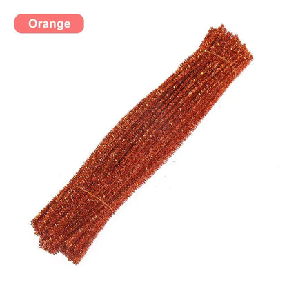 30/50/100pcs Glitter Chenille Stems Pipe Cleaners Plush Tinsel Stems Wired Sticks Kids Educational DIY Craft Supplies Toys Craft - petguardiansupplies