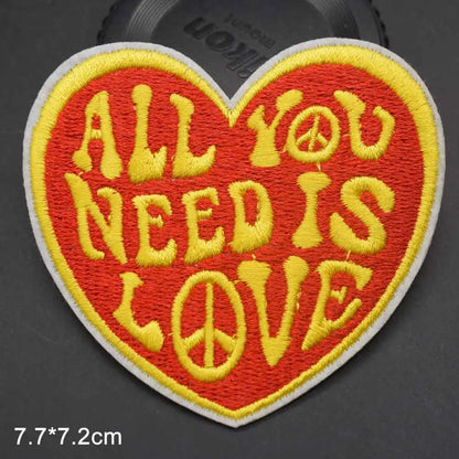 No War Embroidered Peace And Love Iron On Moon Clothes Patches for Clothing Antiwar Michael Jackson MJ OLODUM t shirt Women Men - petguardiansupplies