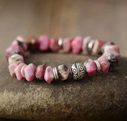 Tree of Life Rhodonite Stretch Bracelet-2