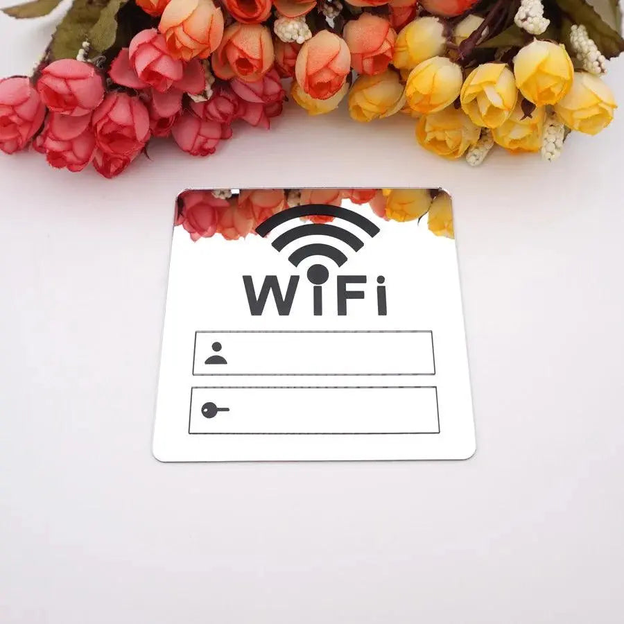 WIFI Sign 3D Acrylic Mirror Wall Stickers Rewritable Handwriting Account and Password For Public Shope Signage - petguardiansupplies