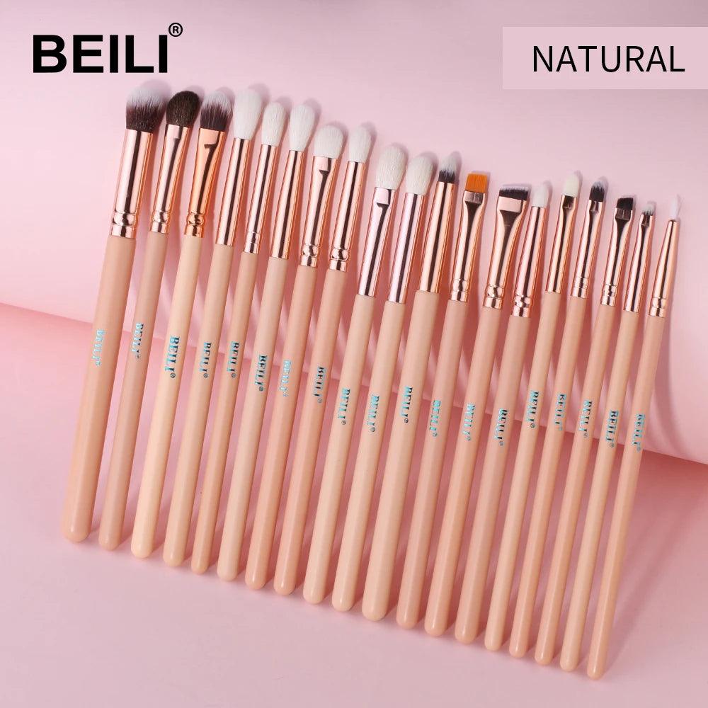 BEILI Black 10-19Pcs Makeup Brushes Natural Synthetic Hair Eyeshadow Blending Eyeliner Makeup Brush Set косметика - petguardiansupplies