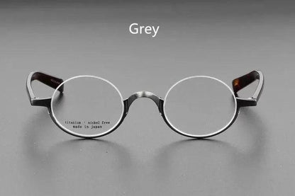 Japanese Brand Lennon Titanium Round Glasses Men Women Handmade Ultra-Light Small Frame Retro Eyeglasses Myopia Oculos Semi-Rim - petguardiansupplies