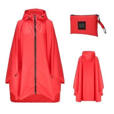 Women Men Poncho Raincoat Waterproof Tent Cover Wear Outdoors Hiking Biker Rain Coat Jacket Zip Cloak Capa De Chuva - petguardiansupplies