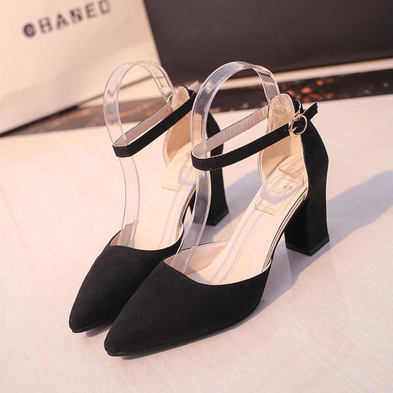 2020 Sandalias femeninas high heels Autumn Flock pointed sandals sexy high heels female summer shoes Female sandals mujer s040 - petguardiansupplies