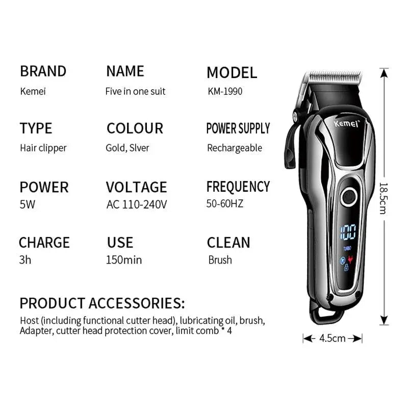 Barber shop hair clipper professional hair trimmer for men beard electric cutter hair cutting machine haircut cordless corded - petguardiansupplies