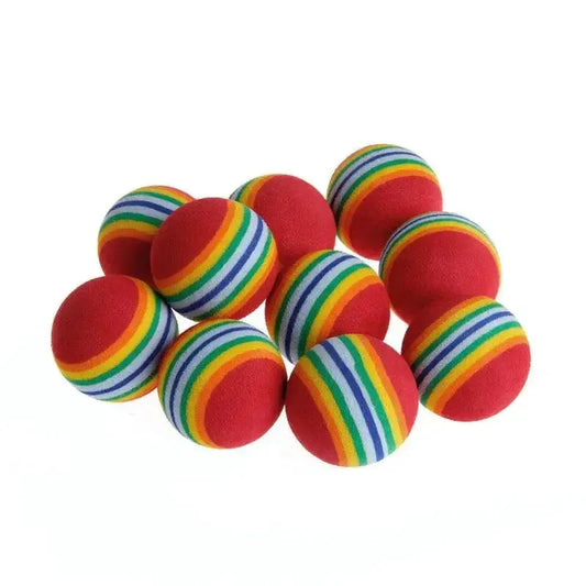 10Pcs Colorful Cat Toy Ball Interactive Cat Toys Play Chewing Rattle Scratch Natural Foam Ball Training Pet Supplies - petguardiansupplies