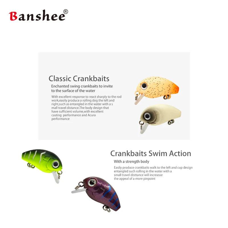 Banshee 28mm 2g Mini Crankbaits Fishing sinking Wobbler For Pike/Trolling Rattling Baits Set Perch Fishing Lure Artificial Hard - petguardiansupplies