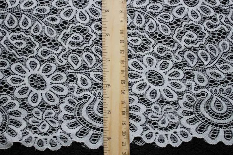 New Arrival 3Yards 22cm Black White Lace Fabric DIY Crafts Sewing Suppies Decoration Accessories For Garments Elastic Lace Trim - petguardiansupplies