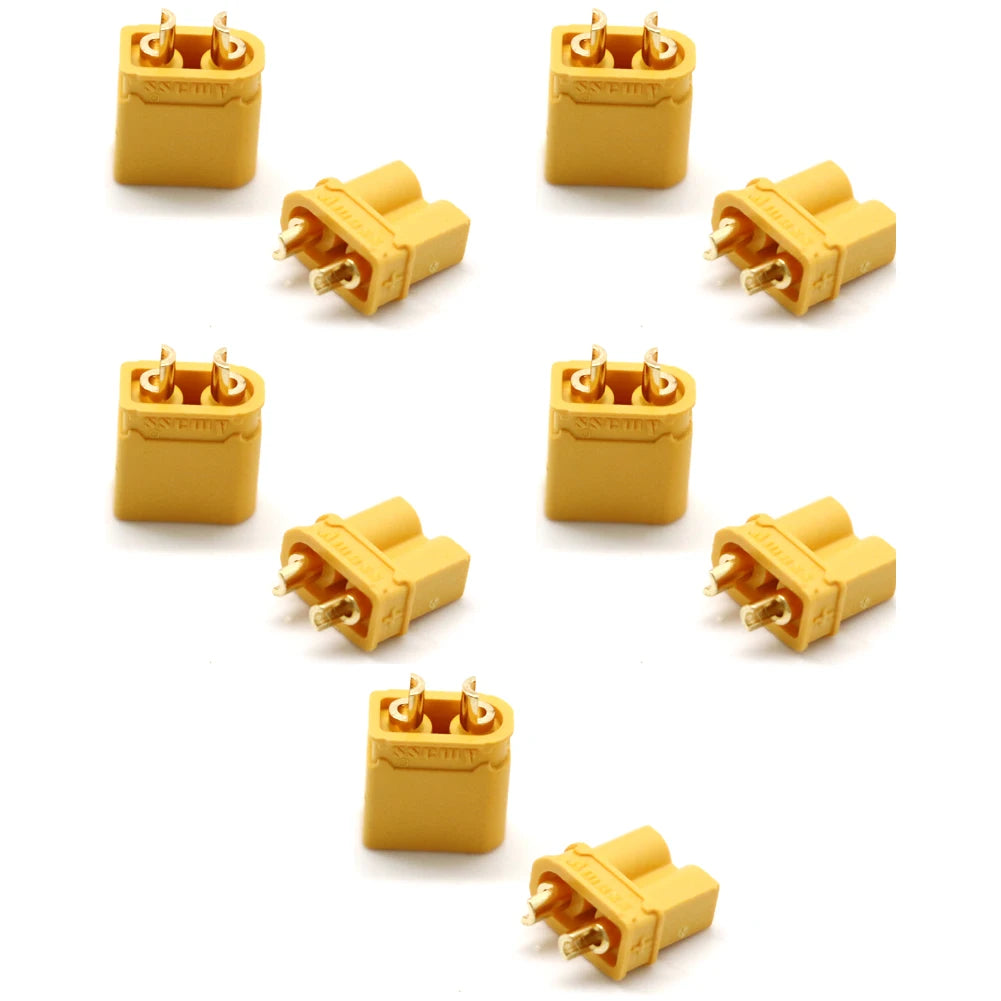 10pcs Amass XT30U Male Female Bullet Connector Plug the Upgrade XT30 For RC FPV Lipo Battery RC Quadcopter (5 Pair) - petguardiansupplies