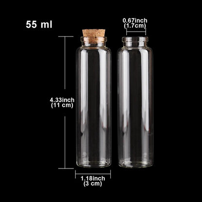 24pcs 10ml 15ml 20ml 25ml 30ml Cute Clear Glass Bottles with Cork Stopper Empty Spice Bottles Jars DIY Crafts Vials - petguardiansupplies