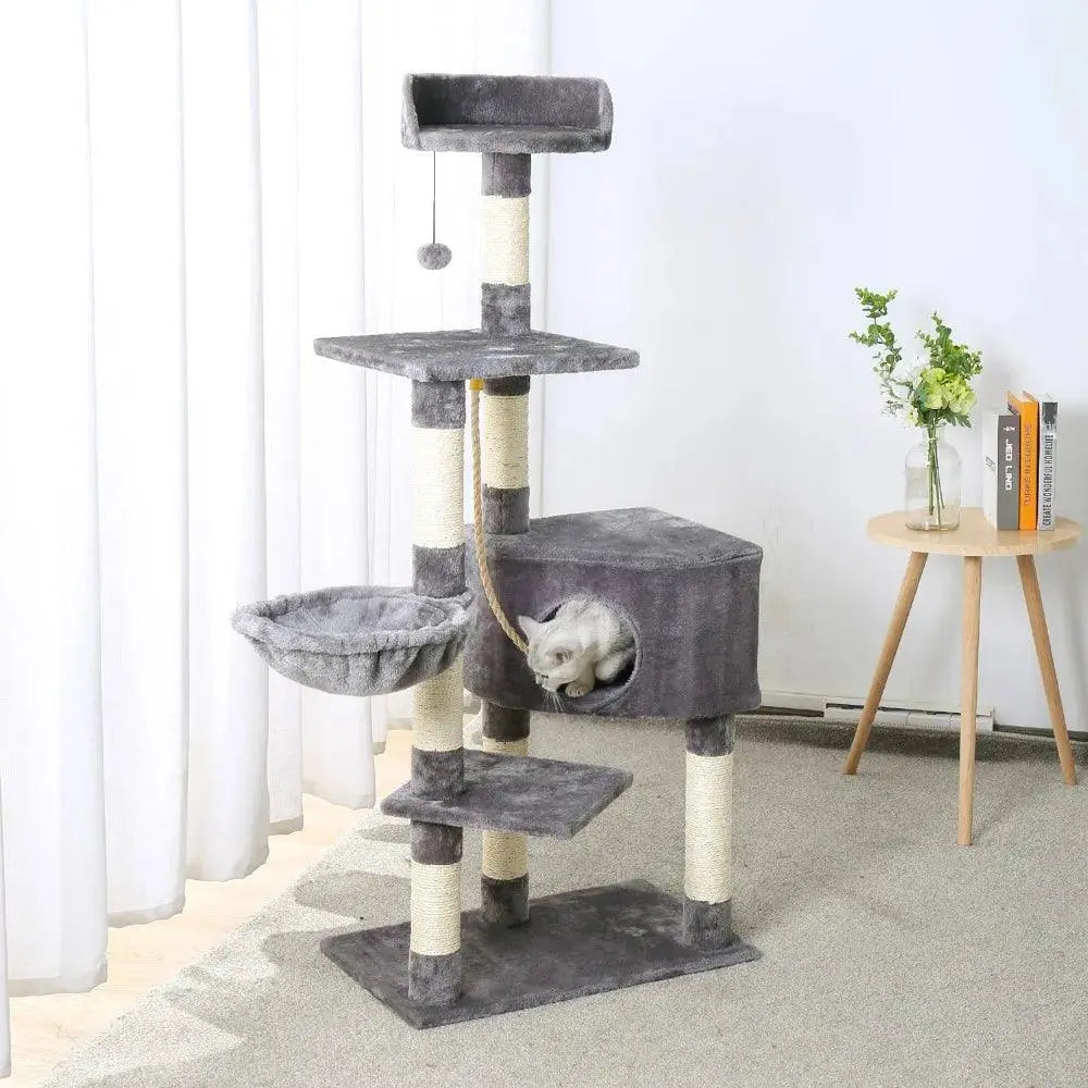 Speedy Pet Multifunctional Chair Creative Cube House with Scratching Removable Pad Cushions Pet Activity Cat Tree with Ball - petguardiansupplies