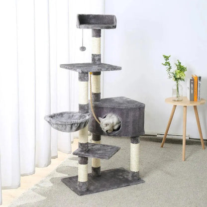 Speedy Pet Multifunctional Chair Creative Cube House with Scratching Removable Pad Cushions Pet Activity Cat Tree with Ball - petguardiansupplies